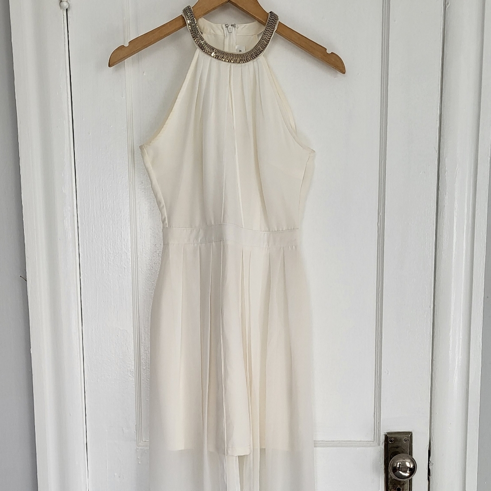 White/Cream Maxi Halter Dress Size Extra Small